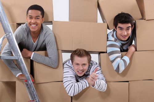 Moving day preparation checklist and packed boxes for East Sheen customers