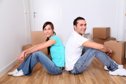 Prepared boxes and household items for an East Sheen move